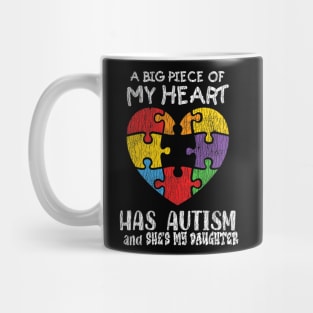 Autism Awareness - Dad Mom Daughter Autistic Kids Awareness Mug